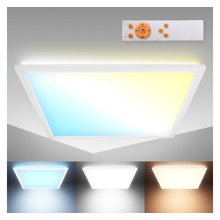 B.K.Licht Deckenleuchte LED Deckenlampe Fernbedienung - BKL1493, Dimmfunktion, LED fest integriert, Kaltweiß, Neutralweiß, Warmweiß, Farbtemperatursteuerung indirektes Licht 295x295x60 mm weiß