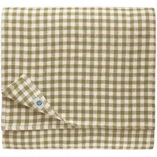 Linen & Cotton Tischdecke Tischtuch Tischwäsche Kariert Landhausstil Estella - 100% Leinen, Weiß Weiss Beige (140 x 300 cm) Festliche Rechteckige Frühling/Home Küche Restaurant Cafe Hotel Gastronomie