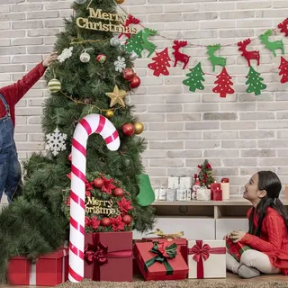 Weihnachtsdeko 88cm Aufblasbare Zuckerstangen Weihnachtsdeko, Groß Grinch Deko Weihnachtsdeko Für Aussen, Aufblasbare Weihnachtsdeko Amerikanisch Haustür Zuckerstangen Weihnachtsbaum Deko (5 Stück)