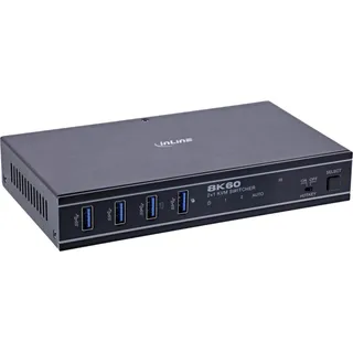 InLine 57885C KVM Switch, 2-fach, HDMI 8K@60Hz, USB 3.2, mit IR & RS-232