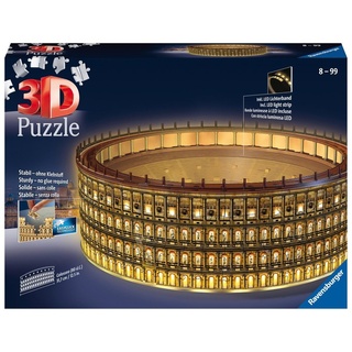 Ravensburger 3D-Puzzle 216 Teile Ravensburger 3D Puzzle Bauwerk Kolosseum bei Nacht 11148, 216 Puzzleteile