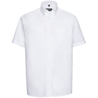 Russell Collection Klassisches Oxford Hemd – Kurzarm, white, 4XL