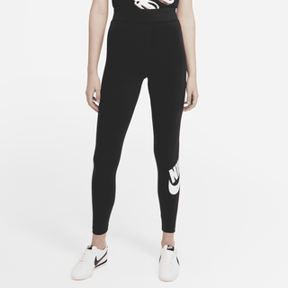 Nike Sportswear Essential Logo-Leggings mit hohem Bund für Damen - Schwarz, S (EU 36-38)