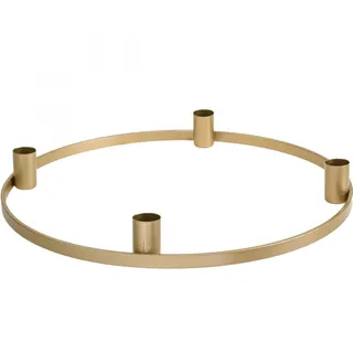 Kerzenring Stabkerzenhalter Metall Mattgold Ø35cm für festliche Tischdeko