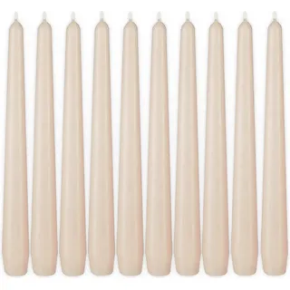 BRUBAKER Spitzkerze Premium Kerzen Set - bis zu 7,5 Stunden Brenndauer pro Kerze (Leuchterkerzen, 20-tlg., Halterkerzen Deko), 24 cm Tafelkerzen für Kerzenständer und Kronleuchter beige