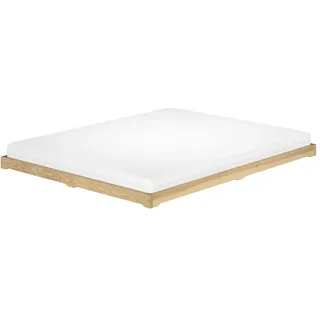 Erst-Holz Futonbett 160x200 platzsparend extra niedriges Loftbett Esche lackiert V-60.47E-16 Rollrost und Matratze inkl.