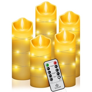 KESSER LED-Kerze, LED Kerzen Set Flammenlose Kerze mit Fernbedienung Timerfunktion weiß