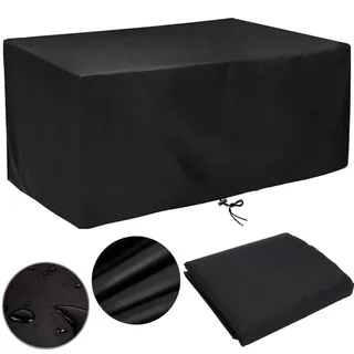 Gartentisch Abdeckung 160x90, Schutzhülle Gartentisch 160x90x75cm Abdeckplane für Gartenmöbel Schutzhülle Gartenmöbel Abdeckhaube Rechteckige Wasserdicht Winddicht Anti-UV -Schwarz (160x90x75cm)