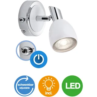 Wandlampe LED mit Schalter weiß Wand Leselampe Leseleuchte Wandspot Wandleuchte