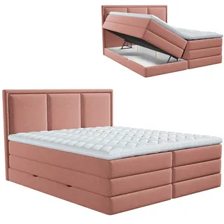 Roller Boxspringbett 200 x 200 cm H3/H4 Roségold