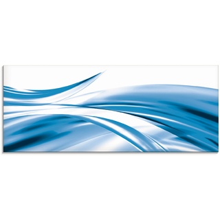 Glasbild ARTLAND "Schöne Welle - Abstrakt" Bilder Gr. B/H: 125 cm x 50 cm, Gegenstandslos, 1 St., blau Glasbilder