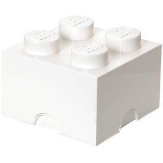 LEGO Aufbewahrungsstein, 4 Noppen, Stapelbare Aufbewahrungsbox, 5,7 l, weiß