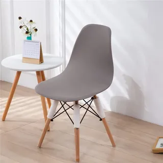 Highdi Schalenstuhl Bezug, Stretch Stuhlhussen Moderne Esszimmerstühle Bezug Einfarbige Elastischer Abnehmbar Waschbar Universal Stuhlbezug Wohnzimmer Büro Küchenstühle Husse (Grau,1PC)