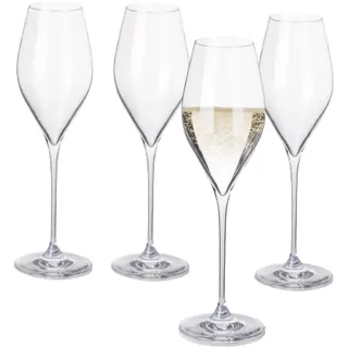 B.BOHEMIAN Prosecco Gläser 320 ml, 4 Stück, Seneca, Champagnergläser, Sektgläser aus Kristallglas, Champagnergläser spülmaschinenfest