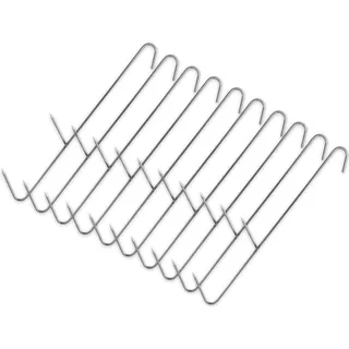 Doppelspitz Räucherhaken 3 mm – 20 cm lange stabile Fleischhaken – Perfekt für Fisch, Fleisch, Wurst & Käse – Robuste Ausführung, rostfrei – 10 Stück Set