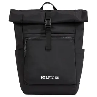 Tommy Hilfiger Herren Rucksack Monotype Rolltop Handgepäck, Mehrfarbig (Black), Einheitsgröße - Einheitsgröße