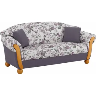 Home affaire 3-Sitzer Milano, bequemes Sofa mit geschwungenen Armlehnen, Landhaus-Stil lila