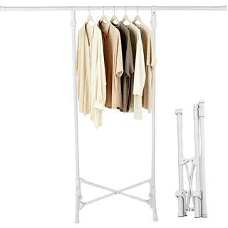 Tragbarer Kleiderständer Klappbar, 55 × 154 cm Wäscheständer, Ohne Montage | Faltbar & Höhenverstellbar, Ausziehbare Kleiderstange Faltbar, Verstellbare Reise Wäscheständer für Reisen, Camping & Zuhause