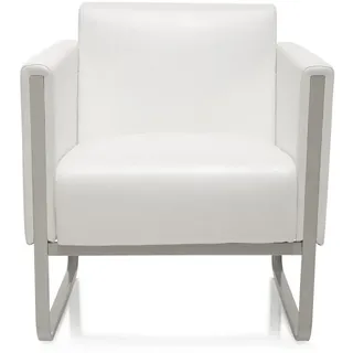 HJH Office Lounge-Sessel ARUBA Kunstleder 56 x 56 x 74 cm Weiß höhenverstellbar