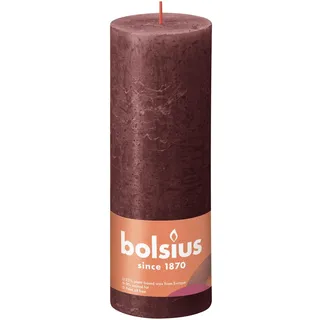 Bolsius  Rustik Stumpenkerze 19 x 6.8 cm samtrot