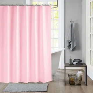 Calefee Duschvorhang Anti Schimmel 80x180, Vorhang Dusche PEVA Wasserdicht Rosa Einfarbig, Duschvorhang mit Haken