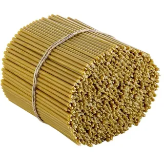 Danilovo Ritual Kerzen 100% Bienenwachs (Gelb) - Orthodoxe Kerzen für Gebet Tischdeko Hochzeit - Ungiftig, Ruß - Tropffrei, Nachhaltige Produkte, N60, Höhe: 20,5 cm, Ø 6,6 mm (150 stück)