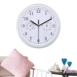 Aussenuhr Wetterfest, Gartenuhr Wetterfest Outdoor, Wanduhr Außen Wetterfest, Gartenuhren Mit Thermometer Und Hygrometer, Leise, Nicht Tickende, Batteriebetriebene Qualitätsuhr Für Terrasse, Pool