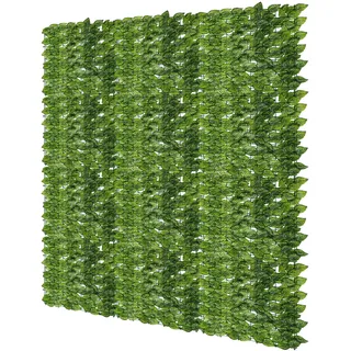 Mantigositeen Künstliche Efeu Wassermelonenblatt Hecke Sichtschutz,Efeu Sichtschutz 100 * 300cm,Sichtschutzzaun,Efeublätter eignet Sich perfekt für Terrassenbereiche im Freien