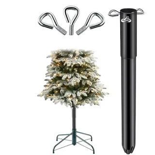 Generisch Metall künstlichen Baum Riser, einstellbare Weihnachtsbaum Extender mit 3 Befestigungsschrauben, Weihnachtsbaum Basis Erweiterung Pole, Schwarz, Rechteckig, Baumständer-Erweiterung