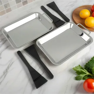 Hi Haushalt International 2er Set Edelstahl Grillpfanne Portionspfanne Grill