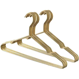 Harbour Housewares 20x Gold Kleiderbügel aus Metall - Platzsparend Draht Erwachsene Kleiderschrank Anzug Kleidung Lagerung mit Hosenstange