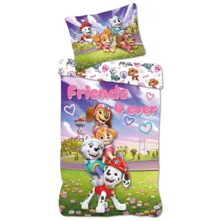 PAW PATROL Kinderbettwäsche Paw Patrol Friends 4 Ever Bettwäsche 140x200cm rosa