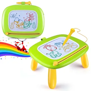 Smasiagon Magnetische Maltafel Zaubertafel für Kinder, Bunte Löschbare Magnettafel Zeichentafel mit Beinen für Kleinkind Spielzeug ab 1 2 3 Jahre Jungen Geschenk (Grün)