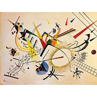1art1 Wassily Kandinsky Poster Komposition, 1922 Bilder Leinwand-Bild Auf Keilrahmen | XXL-Wandbild Poster Kunstdruck Als Leinwandbild 80x60 cm