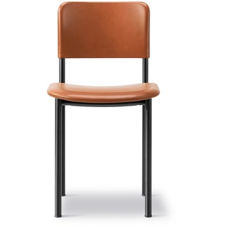 Plan Chair voll gepolstert, schwarz / leder max 95 cognac