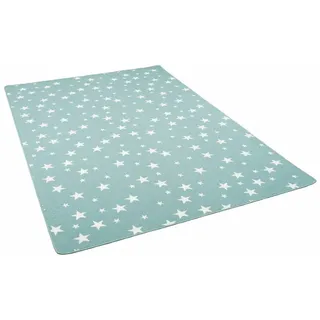 Snapstyle Sterne Kinderteppich 100 x 300 cm Mintgrün