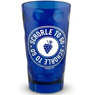 Schorle to go Dubbebecher 0,5 Liter (Blau) aus Plastik - Pfalz Dubbeglas aus Kunststoff (Polycarbonat)