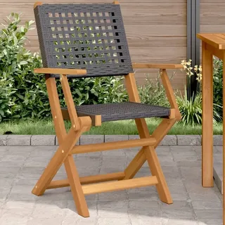 vidaXL Gartenstuhl 50,3 x 57 x 91 cm schwarz 2 St.