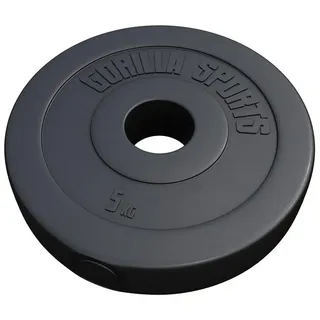Gorilla Sports Hantelscheibe 5 kg Hantelscheibe schwarz