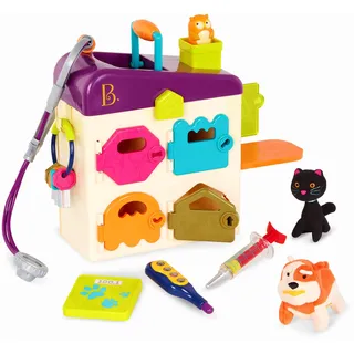 B. toys Pet Vet Tierarzt-Set, Tierklinik mit 4 Räumen | Tierklinik mit 4 Räumen, farbcodierten Schlüsseln, Untersuchungstisch, 2 Mini-Haustieren und 4 Werkzeugen, 2+ Jahre