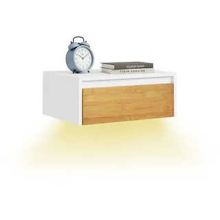 SoBuy Nachttisch 1 Schublade Weiß 40x29x15cm Modern