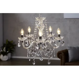riess-ambiente Kronleuchter CRYSTAL 55cm klar, ohne Leuchtmittel, Hängelampe · Wohnzimmer · Acryl · Schlafzimmer · Barock Design weiß