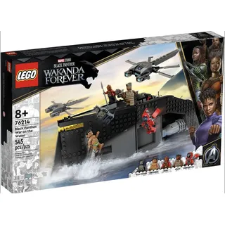 Für Lego 76214 Krieg auf dem Wasser – Schiff, Boot Black Panther – mit 5 Minifigs Super Helden Film – Spielset Konstruktion und Karte