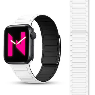 NALIA Nexus Magnet Armband für Apple Watch 38/40/41/42mm, Schneeweiß | 38mm/40/41/42 Serie 10