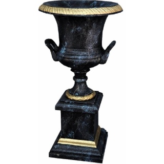 JVmoebel Skulptur XXL Vase Tisch Dekoration Deko Vasen Antik Stil Figur Kelch Rom 0879 schwarz