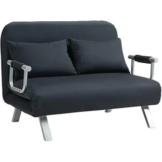 Homcom Schlafcouch Polyester 2-Sitzer Schwarz