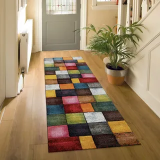 Paco Home Teppich Bunt Kinderzimmer Schlafzimmer Kurzflor Jugendzimmer Modern, Grösse:80x300 cm