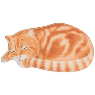 Niedlicher Teppich in Form einer schlafenden Katze, saugfähige Mikrofaser-Bodenmatte for Schlafzimmer, Küche, Wohnzimmer, 3D-Kätzchenmatte, Bodenteppich, Flur, Veranda, Eingangsbereich, Fußmatte for K