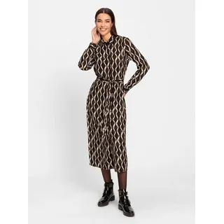 Heine Druckkleid Etuikleid Mehrfarbig Braun 34