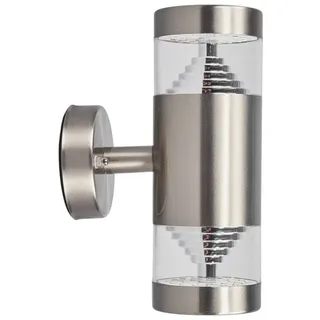 LINDBY Außenwandleuchte Aluminium 21,0 cm spritzwassergeschützt grau